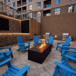 a firepit and seating